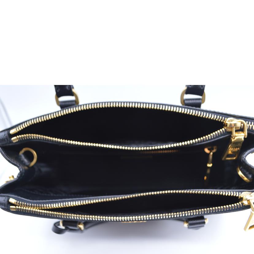 PRADA プラダ/ガレリアサフィアーノスモール2wayレザーハンド/ネロ/1BA896//110/Aランク/89