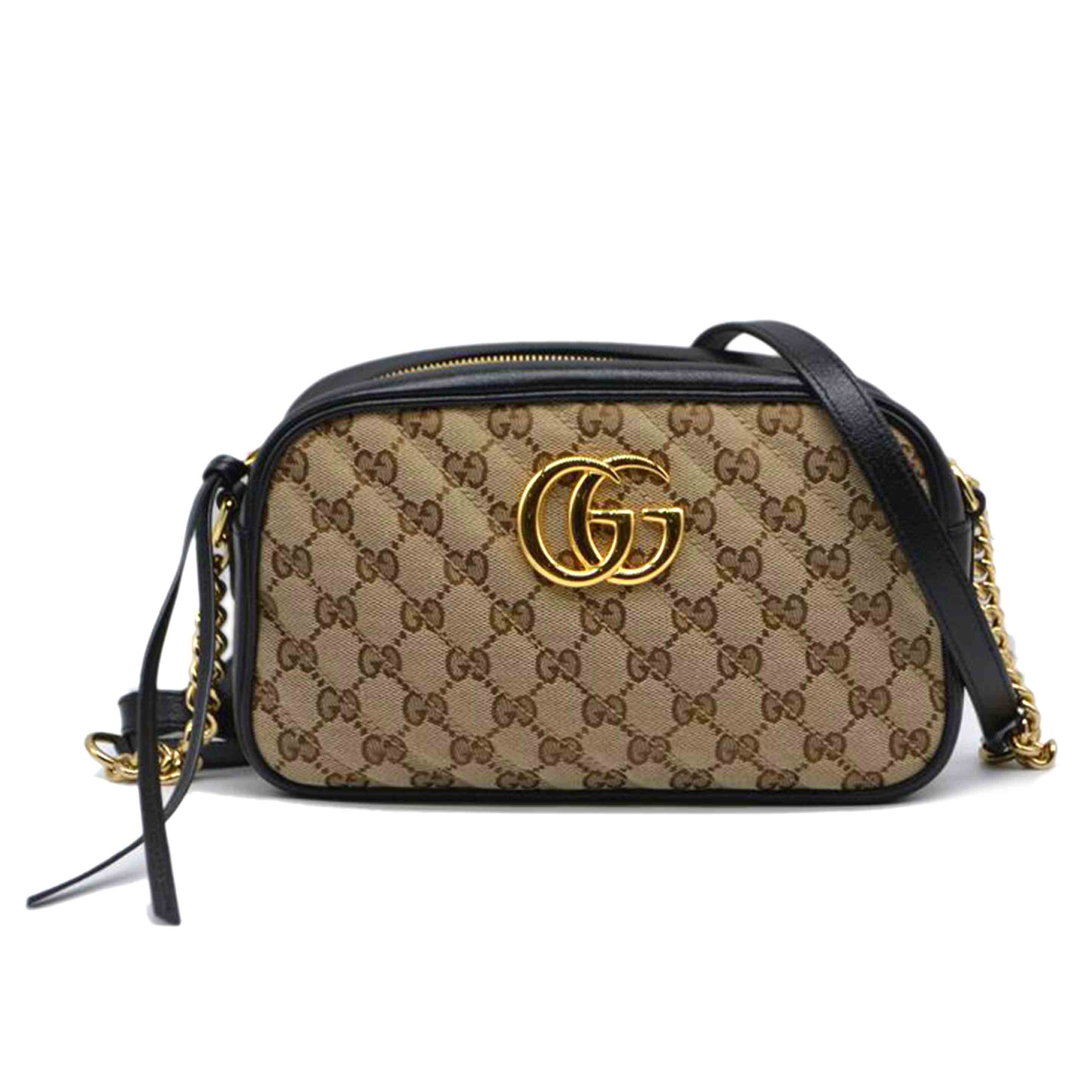 GUCCI グッチ/GGキャンバスマーモントチェーンレザーショルダー/447632//486***/SAランク/89