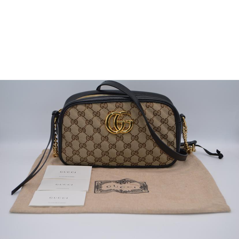 GUCCI グッチ/GGキャンバスマーモントチェーンレザーショルダー/447632//486***/SAランク/89