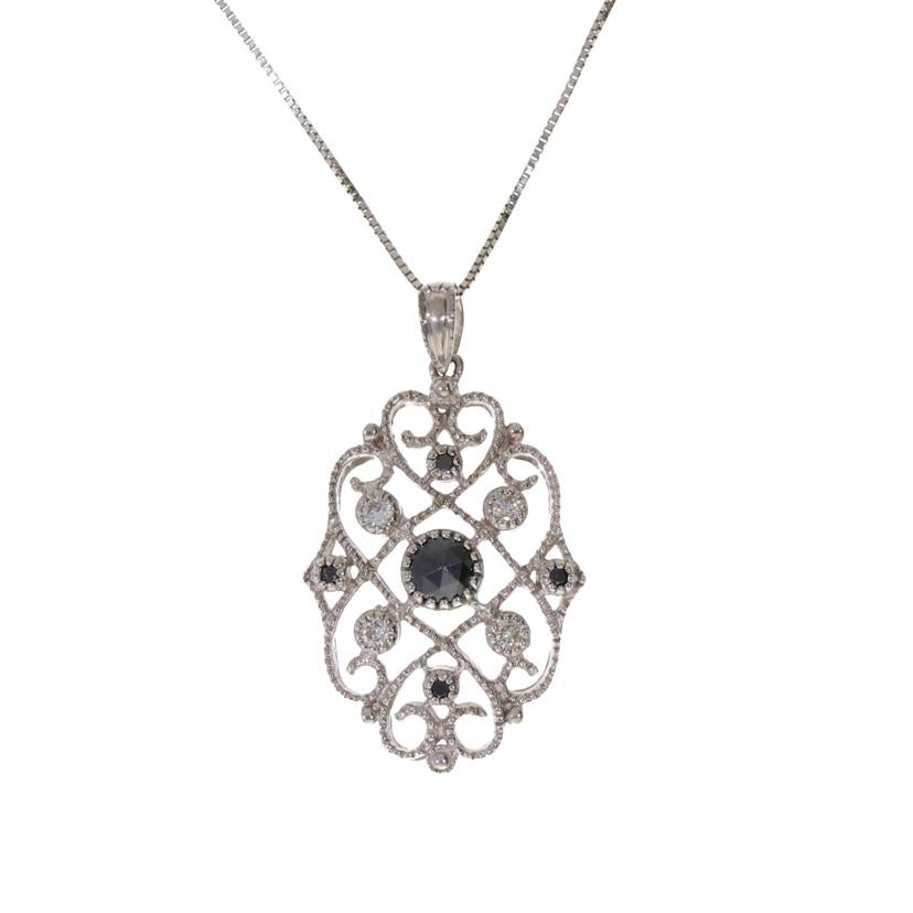 / K18WGダイヤネックレス0.37/0.14ct//Aランク/75