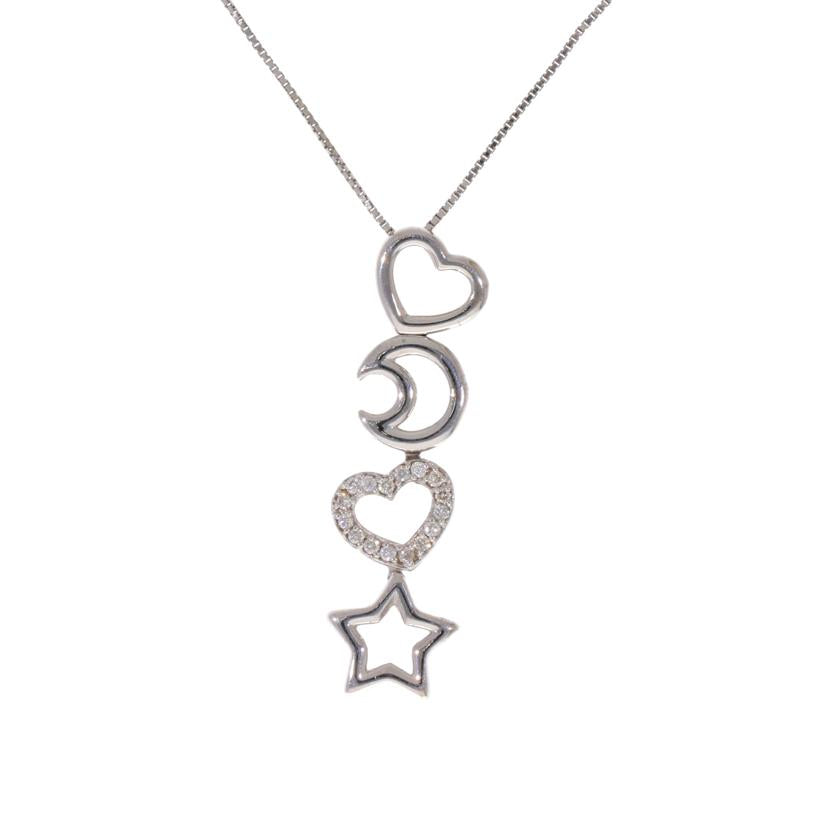 / K18WGダイヤネックレス0.13ct//Aランク/75