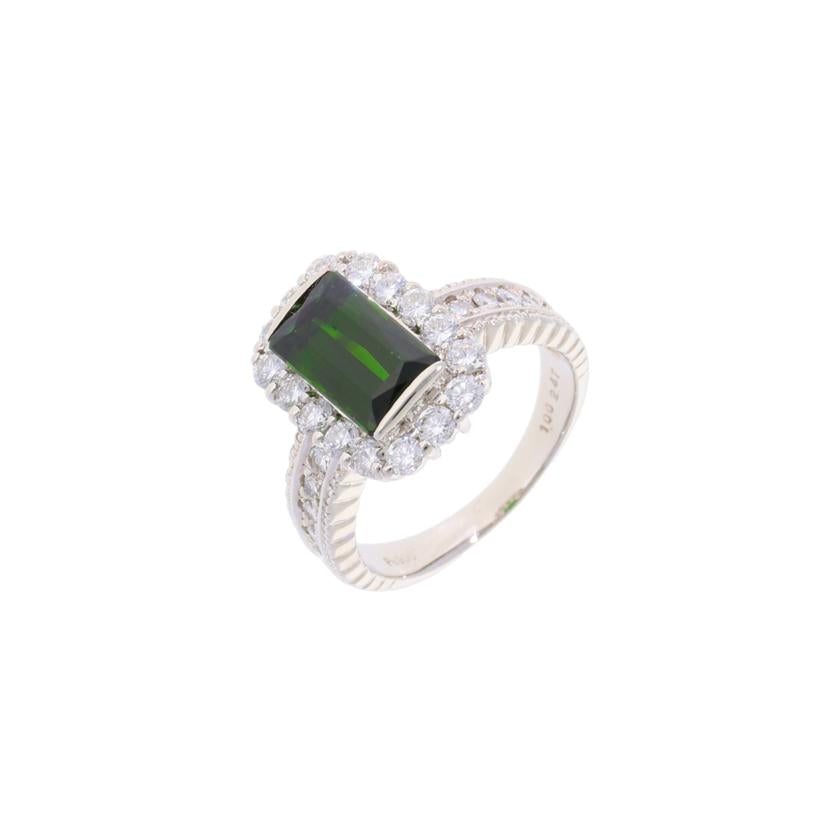 / ◎Pt900トルマリンダイヤリング2.47/D1.00ct//Aランク/75