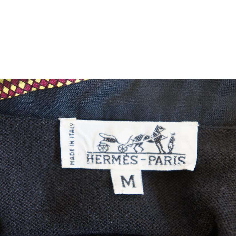 HERMES エルメス/シルクスカーフカシミヤニット切替シャツ//ABランク/92