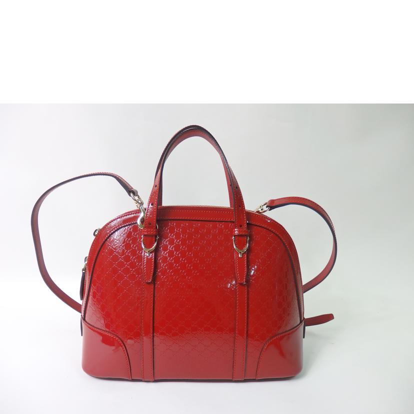GUCCI グッチ/マイクログッチシマパテント2wayバッグ/赤/309617//502752/ABランク/84