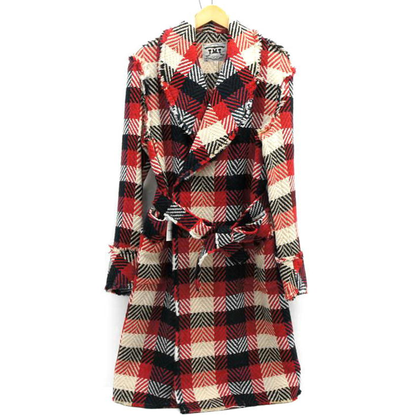 T.M.T ティーエムティー/ORIGINAL WOOL PLAID SHAWL COLLAR COAT/TJK-F2109//Sランク/05