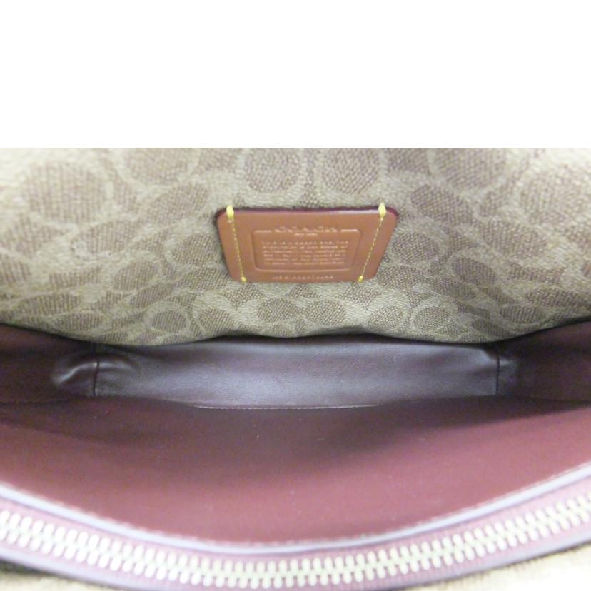 COACH コーチ/シグネチャー×レッド/チェーンハンドバッグ/76046//E1992/Bランク/88