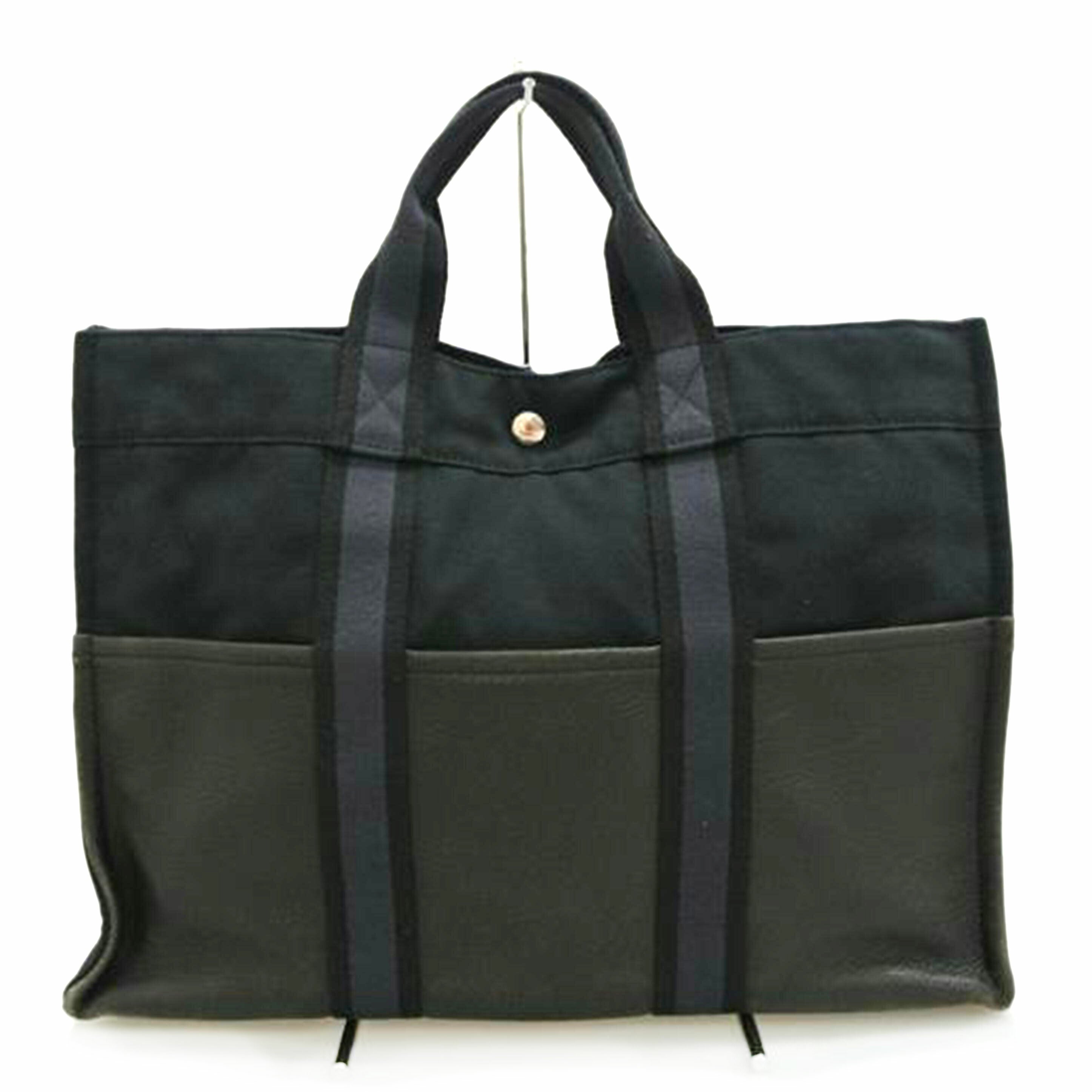 HERMES エルメス/フールトュMM トートバッグ ハーフレザー紺/黒//2110-32/Bランク/87