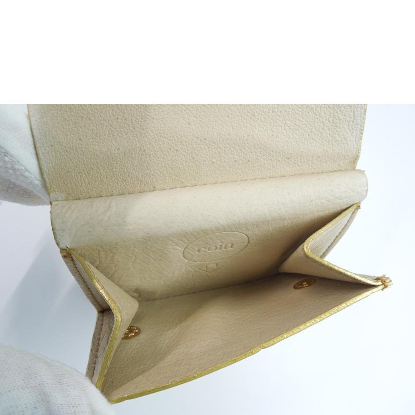 ebagos エバゴス/クロコ型押しレザー三つ折り財布 ゴールド//ABランク/83