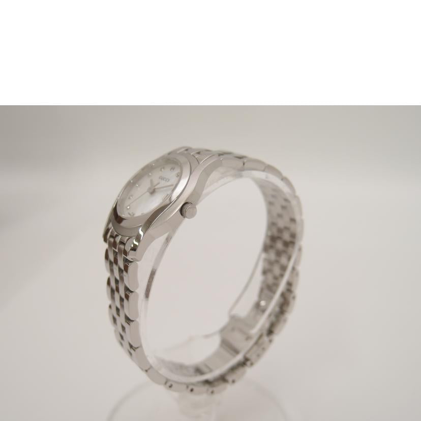 GUCCI グッチ 腕時計 レディース 5500L デイト ステンレス/Gクラス/シェル文字盤/11Pダイヤ/クォーツ/YA055501//12559590/Bランク/69