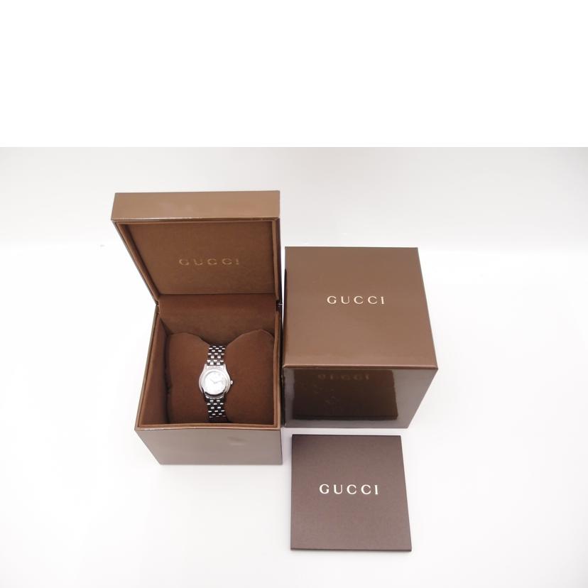 GUCCI グッチ 腕時計 レディース 5500L デイト ステンレス/Gクラス/シェル文字盤/11Pダイヤ/クォーツ/YA055501//12559590/Bランク/69