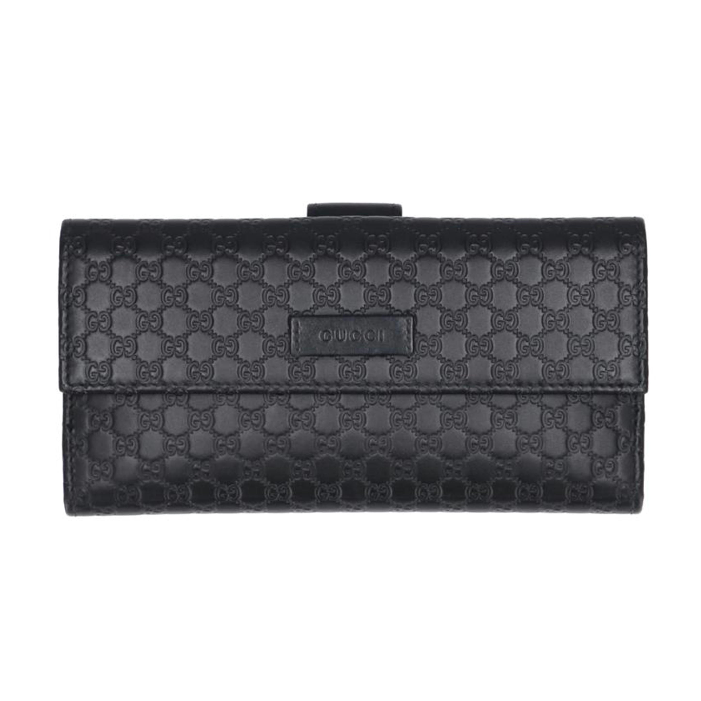 GUCCI グッチ/マイクログッチシマ長財布 BLK/449393//ABランク/75