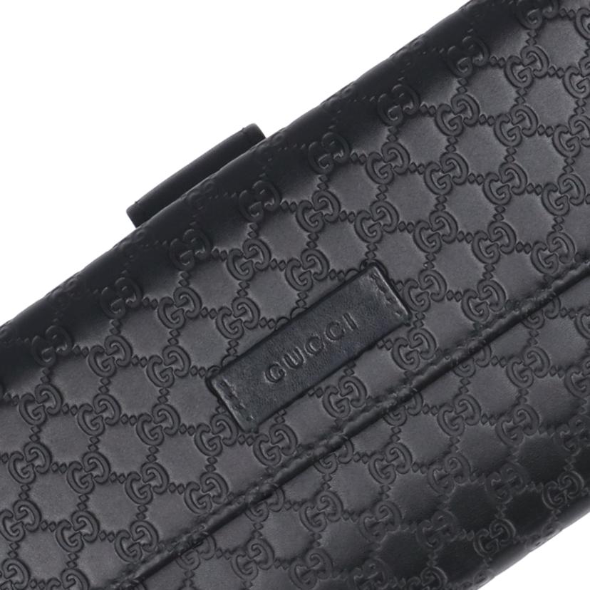 GUCCI グッチ/マイクログッチシマ長財布 BLK/449393//ABランク/75
