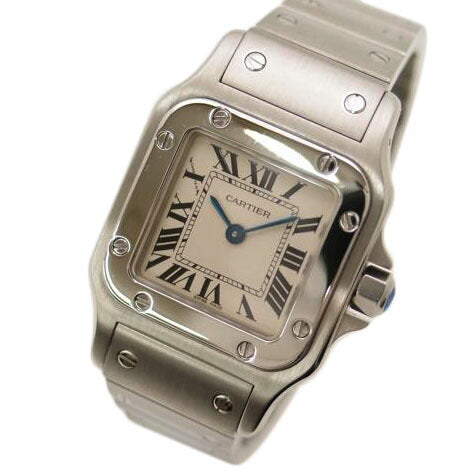 Cartier カルティエ/腕時計 レディース 白文字盤 スクエアフェイス ステンレススチール  ブルー2針/サントスガルベSM/クォーツ/W20056D6/154*****/カルティエ/SAランク/69【中古】