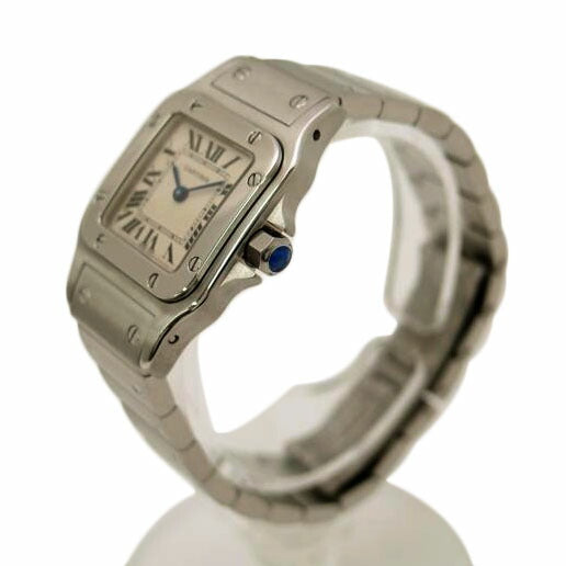 Cartier カルティエ 腕時計 レディース 白文字盤 スクエアフェイス ステンレススチール ブルー2針/サントスガルベSM/クォーツ/W20056D6//154967TX/SAランク/69