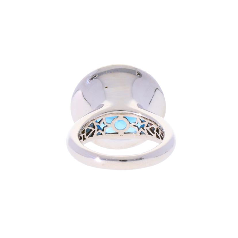 /◎ K18ブルートパーズダイヤリング16.13/D0.31ct//Aランク/75