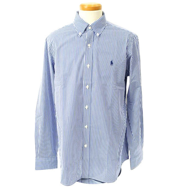 POLO Ralph Lauren ラルフローレン/長袖ストライプシャツ ワイシャツ ボーダー ブルー メンズ/MNPOWOV16822592/Mサイズ/メンズインナー/SAランク/65【中古】