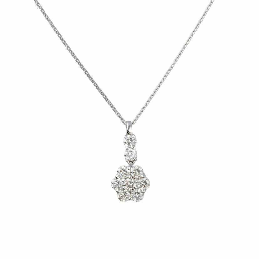 / K18WGダイヤネックレス 1.00ct//Aランク/75