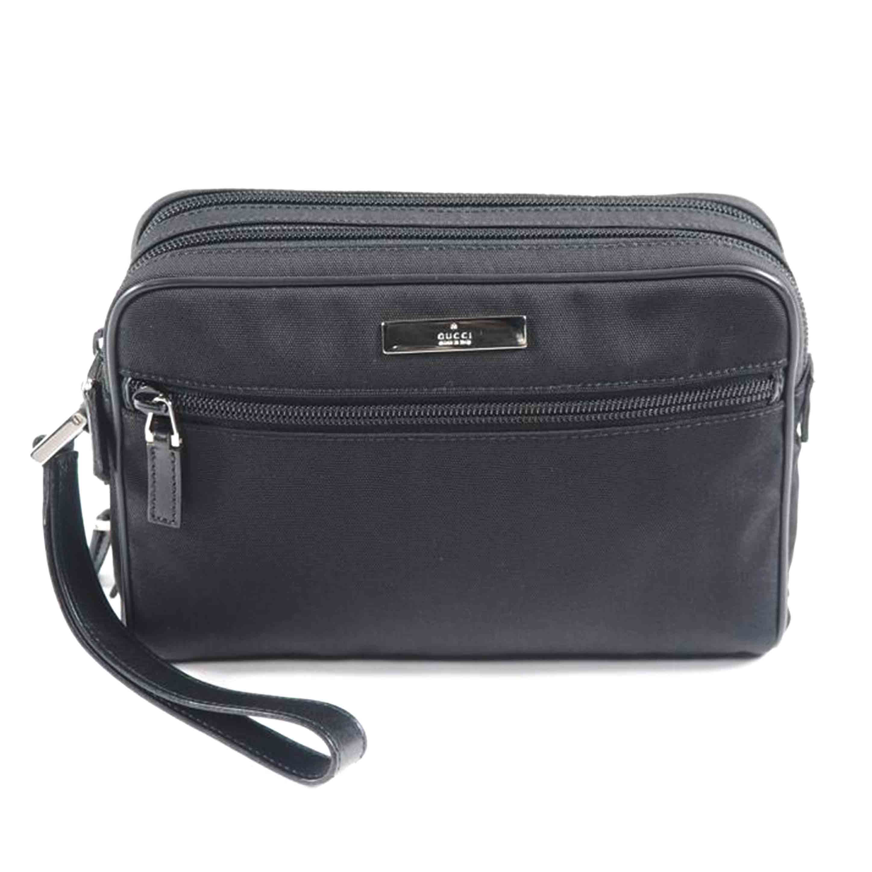 GUCCI グッチ/ナイロンクラッチバッグ/シルバー金具/黒/018 1607//Aランク/79