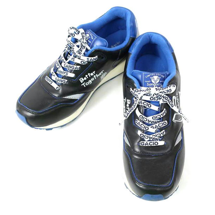 Sangacio サンガッチョ/「にゅ」スニーカー 手作り運動靴/26.5cm/ブラック×ブルー//Bランク/65