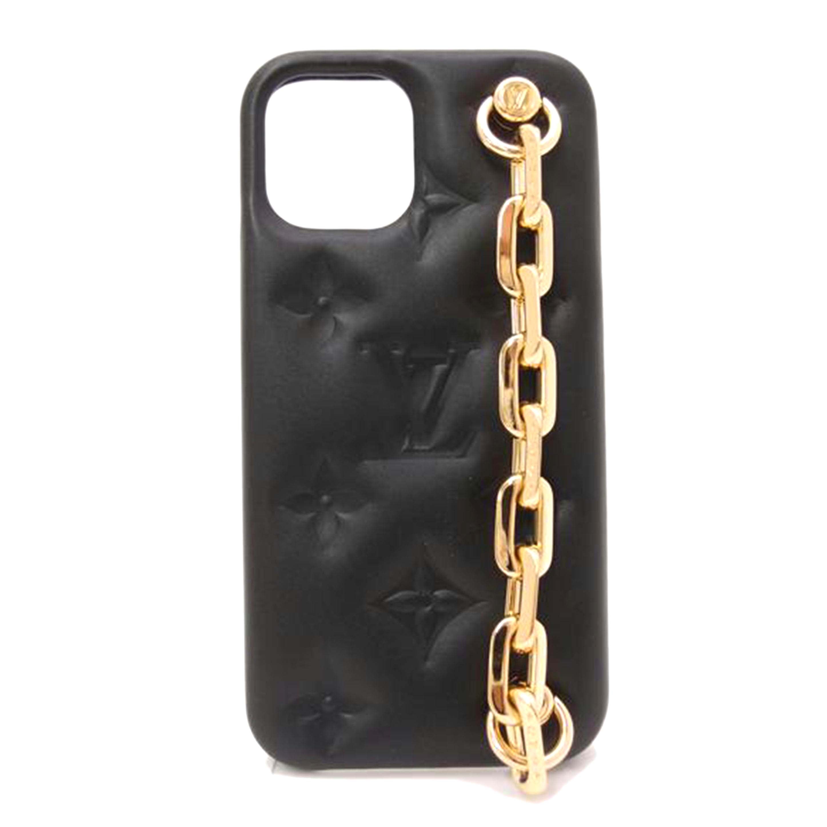 LOUIS VUITTON ルイ・ヴィトン アイフォン12ケース レザー 黒 レディース/IPHONEバンパークッサン12/ブラック/M81116//ME4261/SAランク/69