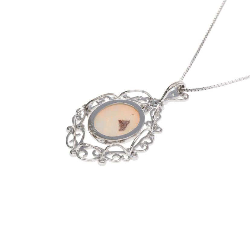 /◎ K18WGオパールダイヤネックレス3.60/D0.21ct//Aランク/75
