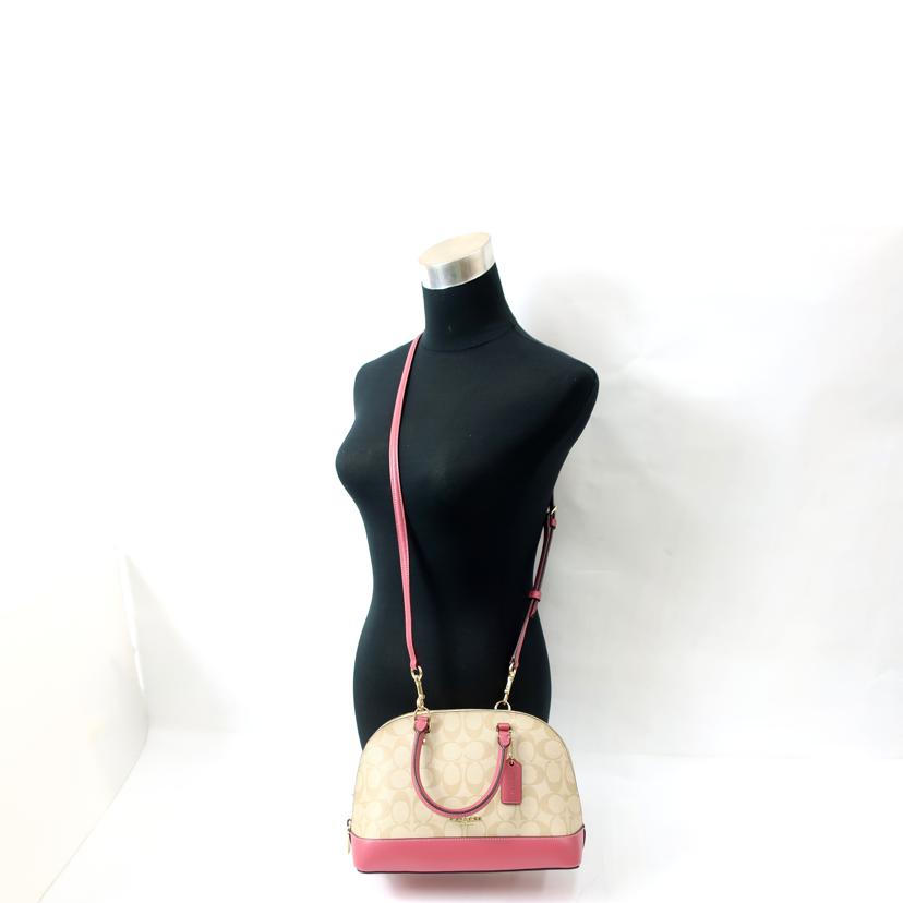 COACH コーチ/シグネチャー2WAYバッグ ハンド ショルダー ミニバッグ ピンク/F27533//F1923/Aランク/65