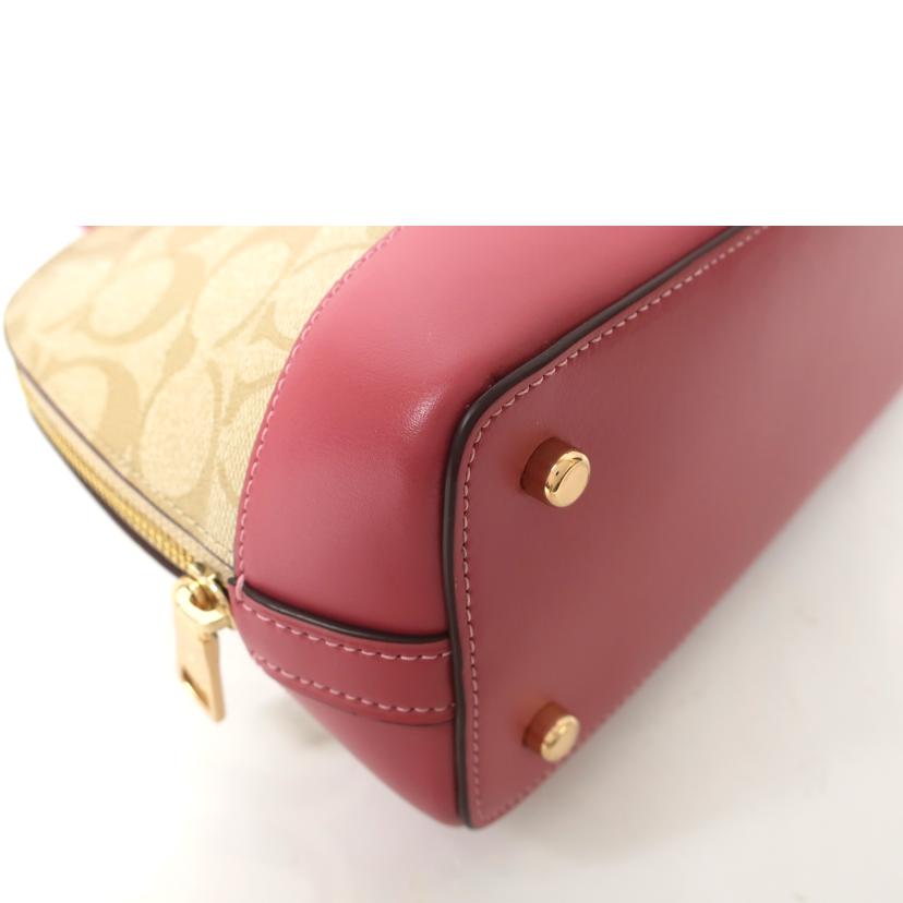 COACH コーチ/シグネチャー2WAYバッグ ハンド ショルダー ミニバッグ ピンク/F27533//F1923/Aランク/65