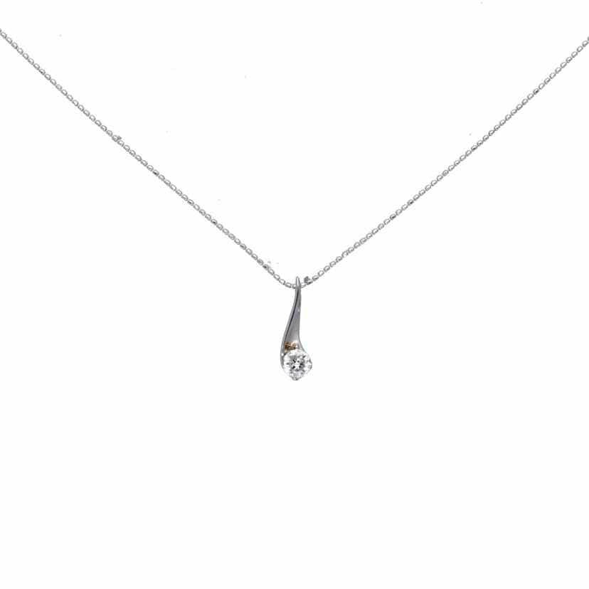 / K18WGダイヤネックレス 0.255ct//Aランク/75