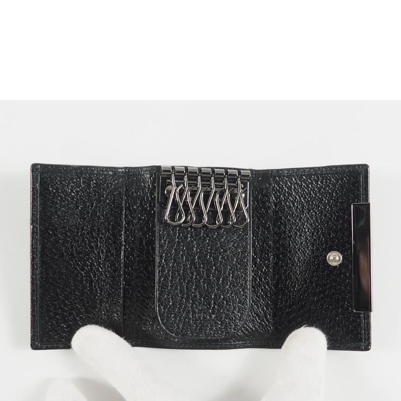 GUCCI グッチ/6連キーケース/ロゴプレート レザー/黒/033 2184 0051//ABランク/79