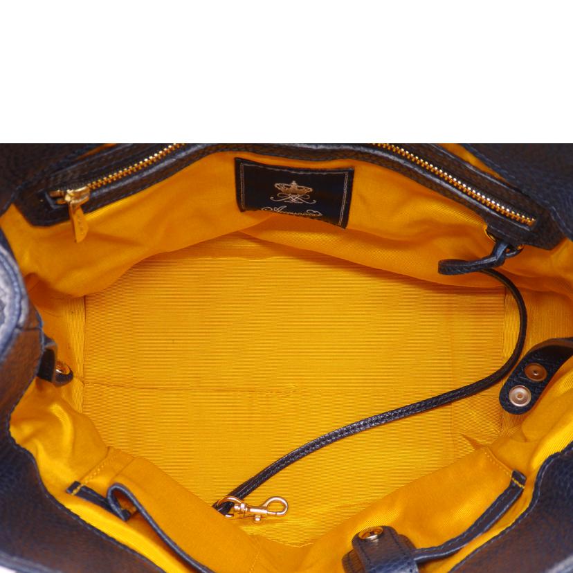 A.D.M.J. エーディーエムジェイ/アクセソワ/シボレザー/ハンドバッグ/ネイビー//Bランク/02