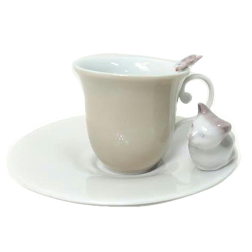 LLADRO リヤドロ/CAT&BUTTERFLY CUP WI SAUCER カップ&ソーサー//ABランク/84