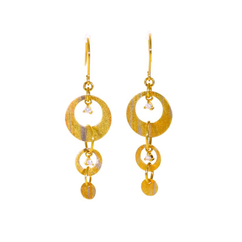 /K18ダイヤサークルフックピアス/1.3g//0.02/0.02ct/SAランク/75