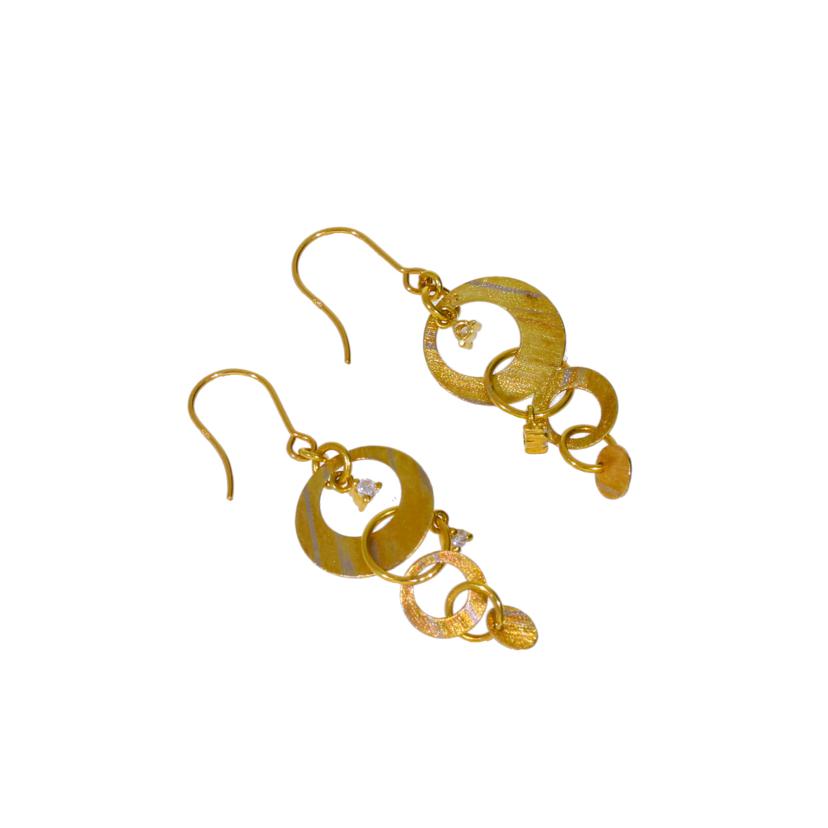 /K18ダイヤサークルフックピアス/1.3g//0.02/0.02ct/SAランク/75