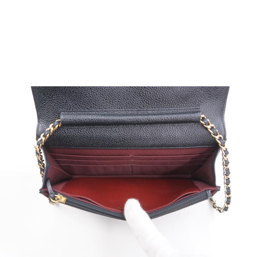 CHANEL シャネル/マトラッセキャビアスキンチェーンウォレット//16924054/Aランク/67