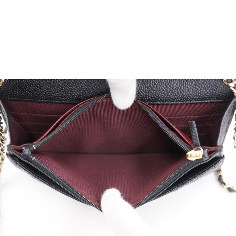 CHANEL シャネル/マトラッセキャビアスキンチェーンウォレット//16924054/Aランク/67