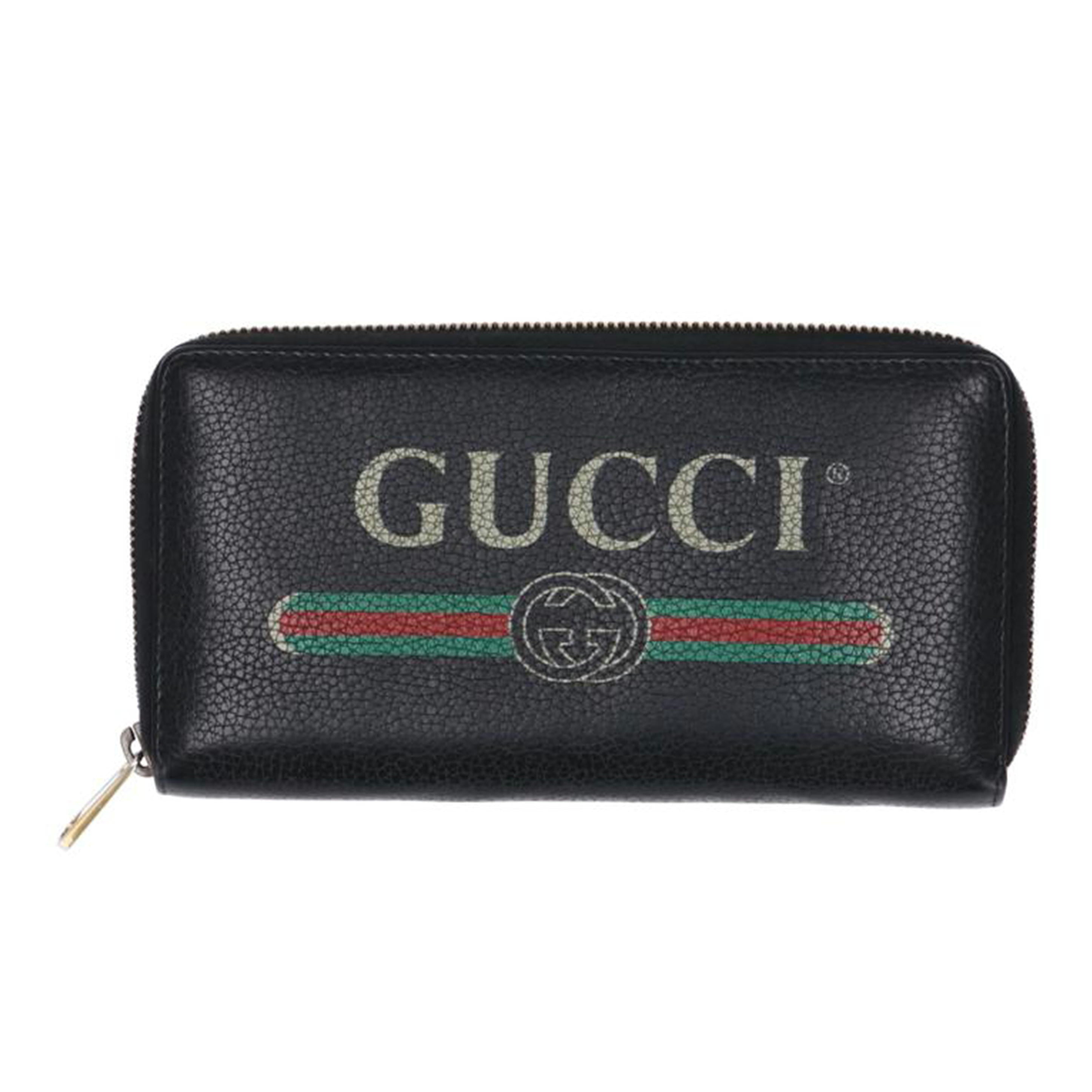 GUCCI グッチ/ロゴプリントレザーラウンドファスナーロングウォレット/496317//0959/Bランク/75