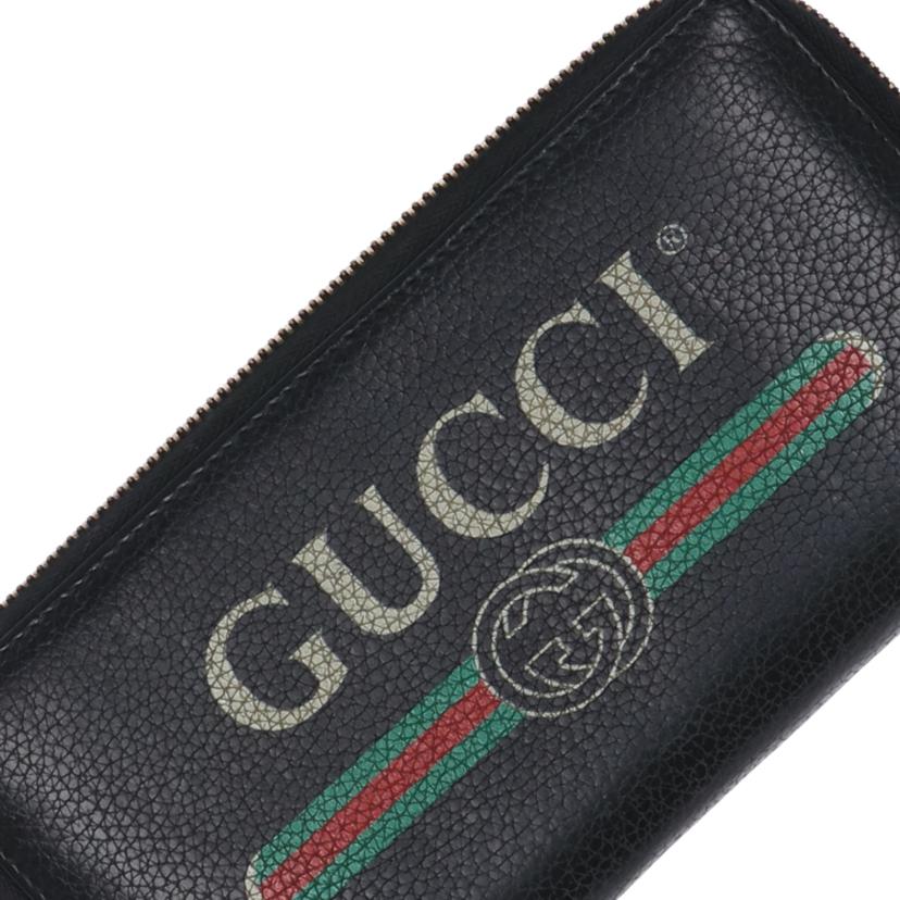 GUCCI グッチ/ロゴプリントレザーラウンドファスナーロングウォレット/496317//0959/Bランク/75