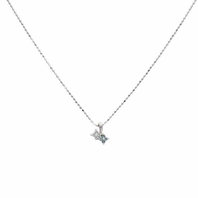 K18WG/K18WGブルーダイヤネックレス0.09/1.6//0.09/Aランク/75