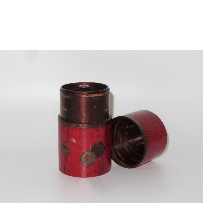 DENSHIRO 伝四郎/樺細工 つぼつぼ茶筒帯付 茜//Aランク/81