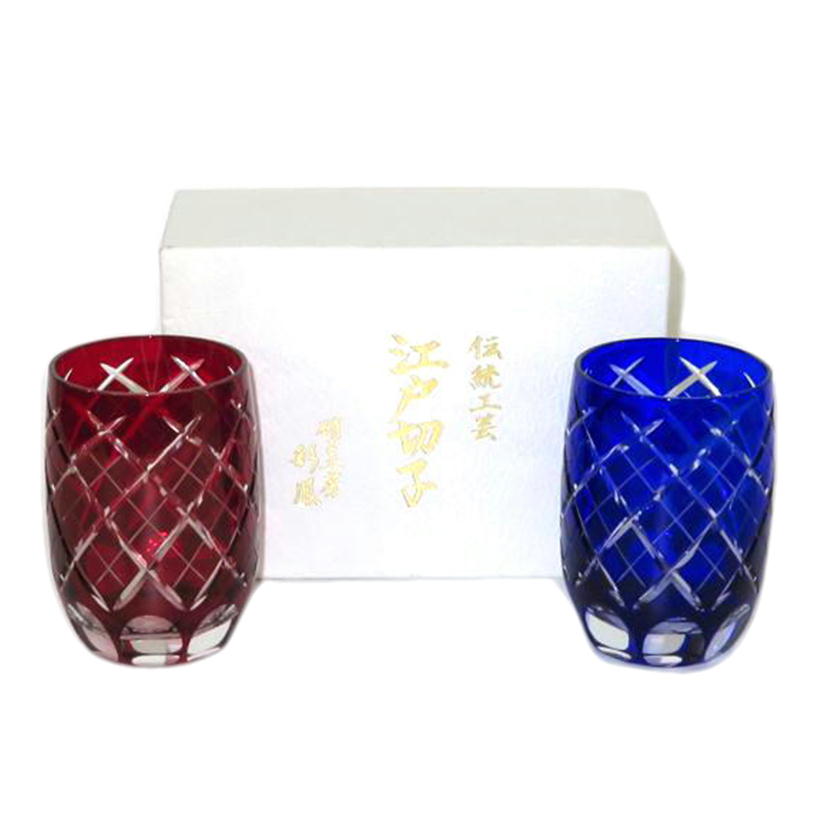 SAIHOU 彩鳳/江戸切子 重矢来文様 ペアタンブラー/M-4543-2//Aランク/81