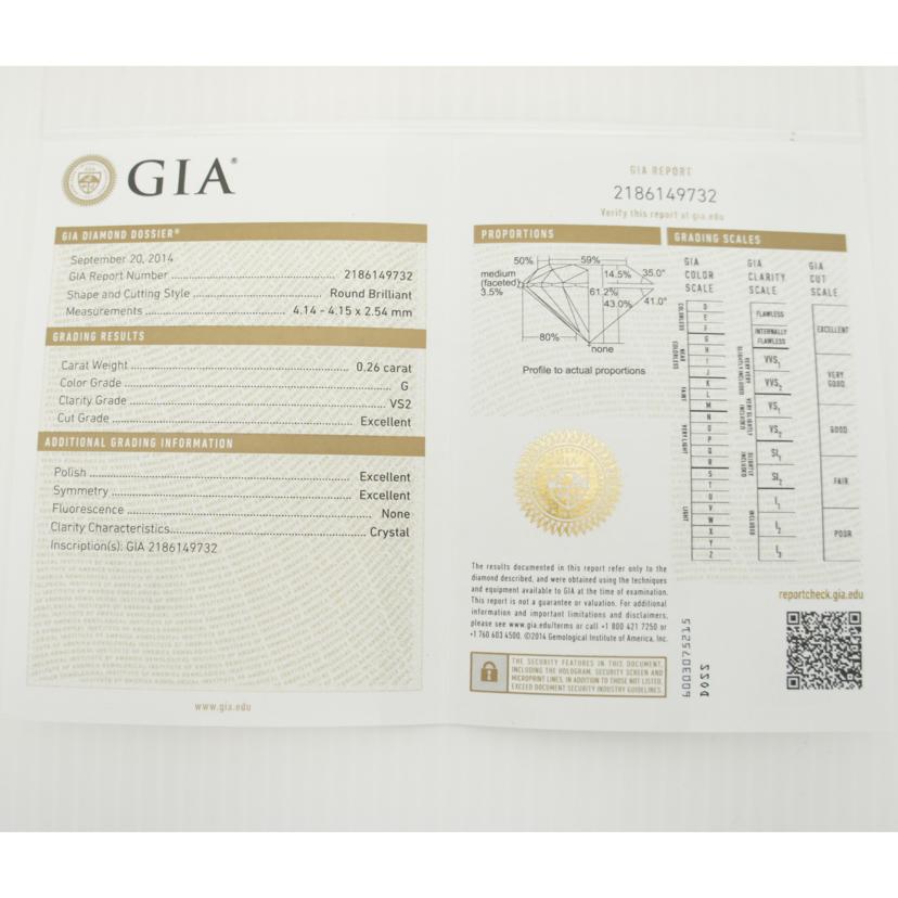 /K18PGダイヤネックレス0.26ct/鑑//Aランク/75