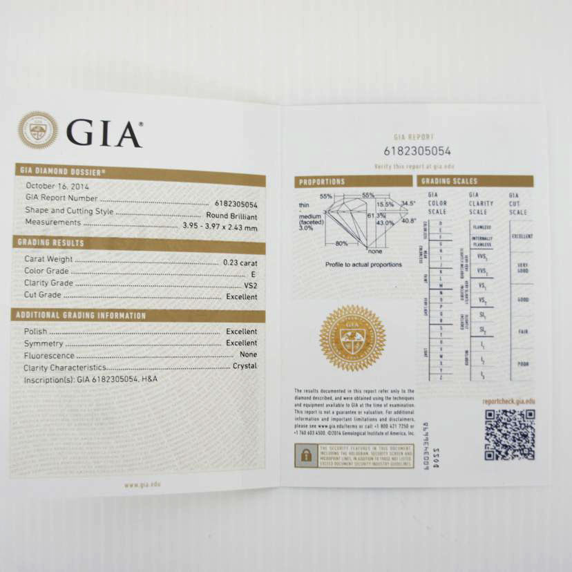 /PT950ダイヤリング0.23/0.12鑑//Aランク/75