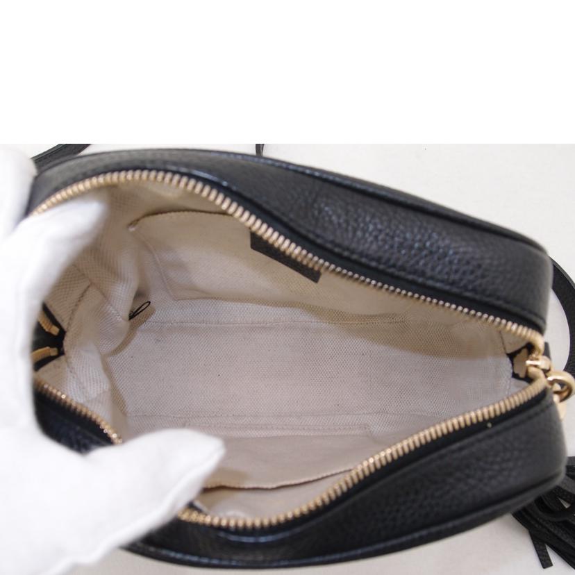 GUCCI グッチ レザー ショルダーバッグ 斜め掛け 肩掛け レディース フリンジ タッセル/ソーホースモールディスコショルダー/ブラック/308364//520***/Aランク/69