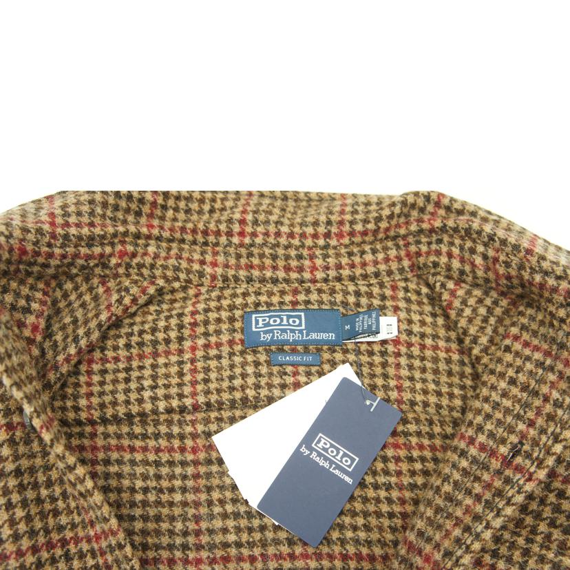 RALPH LAUREN ラルフローレン/スエードパッチ シェットランド ウールオーバーシャツ/MNPOWOV16822591//Aランク/75