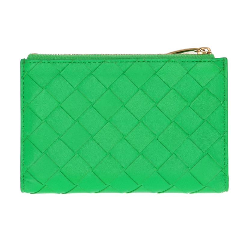 BOTTEGA VENETA ボッテガヴェネタ/イントレチャート2つ折り財布/緑//P02450168Y/Aランク/75