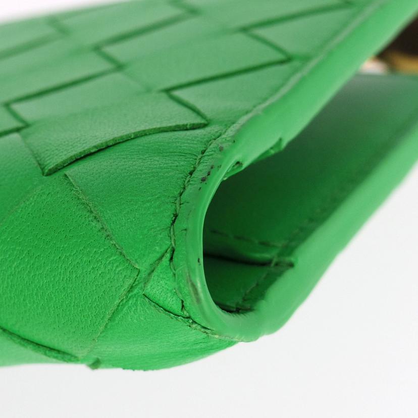 BOTTEGA VENETA ボッテガヴェネタ/イントレチャート2つ折り財布/緑//P02450168Y/Aランク/75