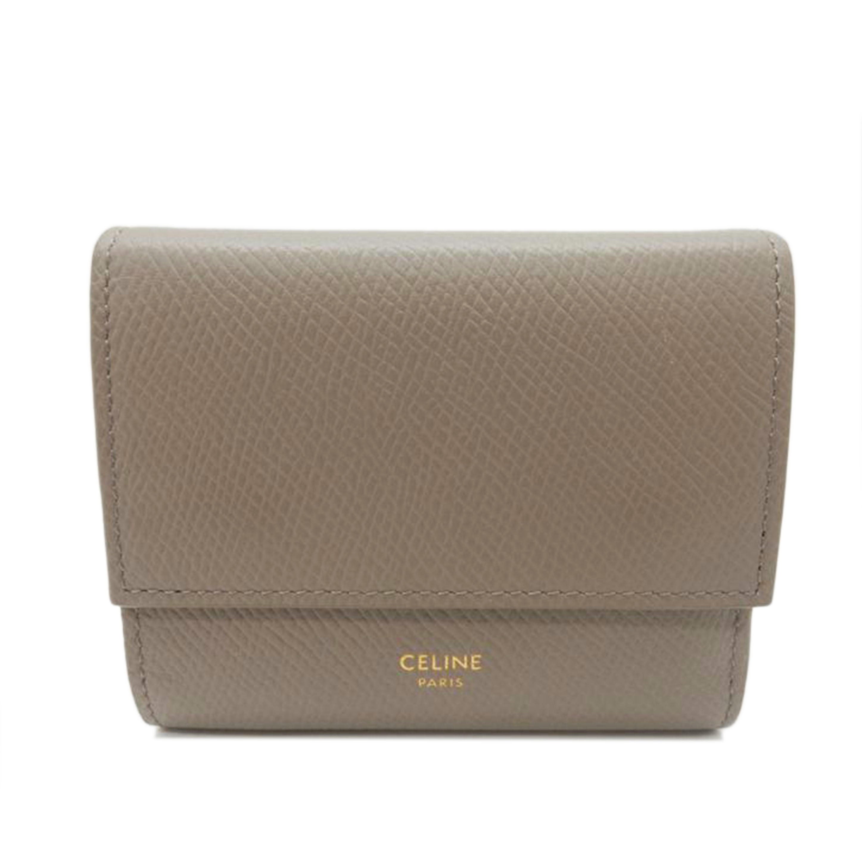 CELINE セリーヌ/スモールトリフォールドウォレット/グレインドレザー/ペブル/10B573BEL.10BL//ABランク/02