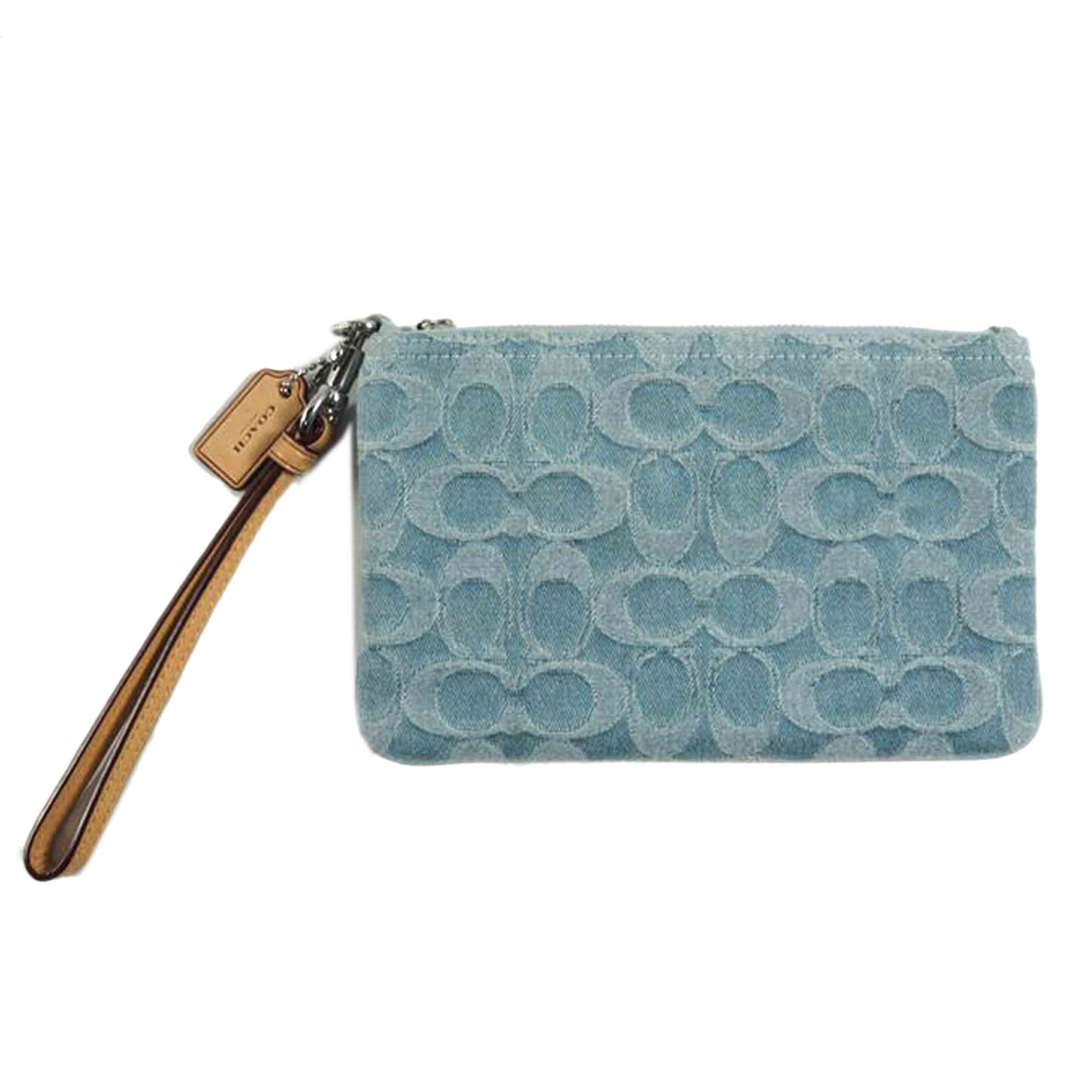 COACH コーチ/スモールリストレット/シグネチャー デニム/水色/CJ874//Bランク/79