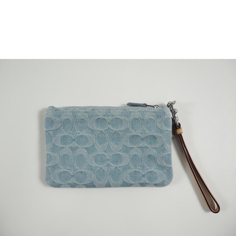 COACH コーチ/スモールリストレット/シグネチャー デニム/水色/CJ874//Bランク/79