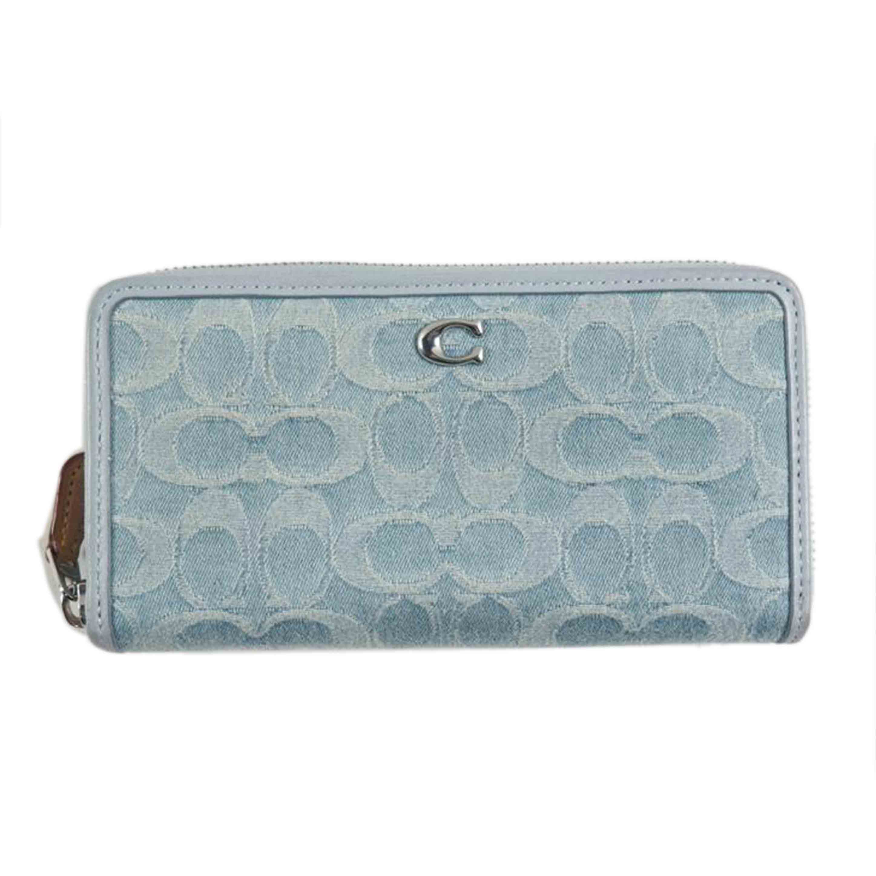 COACH コーチ/アコーディオンZIPウォレット/シグネチャー デニム/水色/CK500//BCランク/79